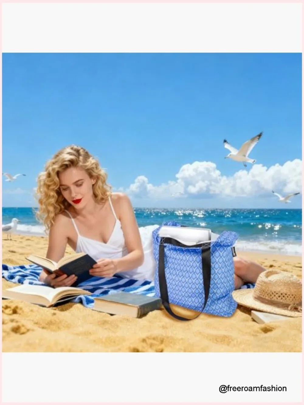 Large Tote Bag with Zippered Inner Pocket - Reusable Shoulder Bag for Shopping,
